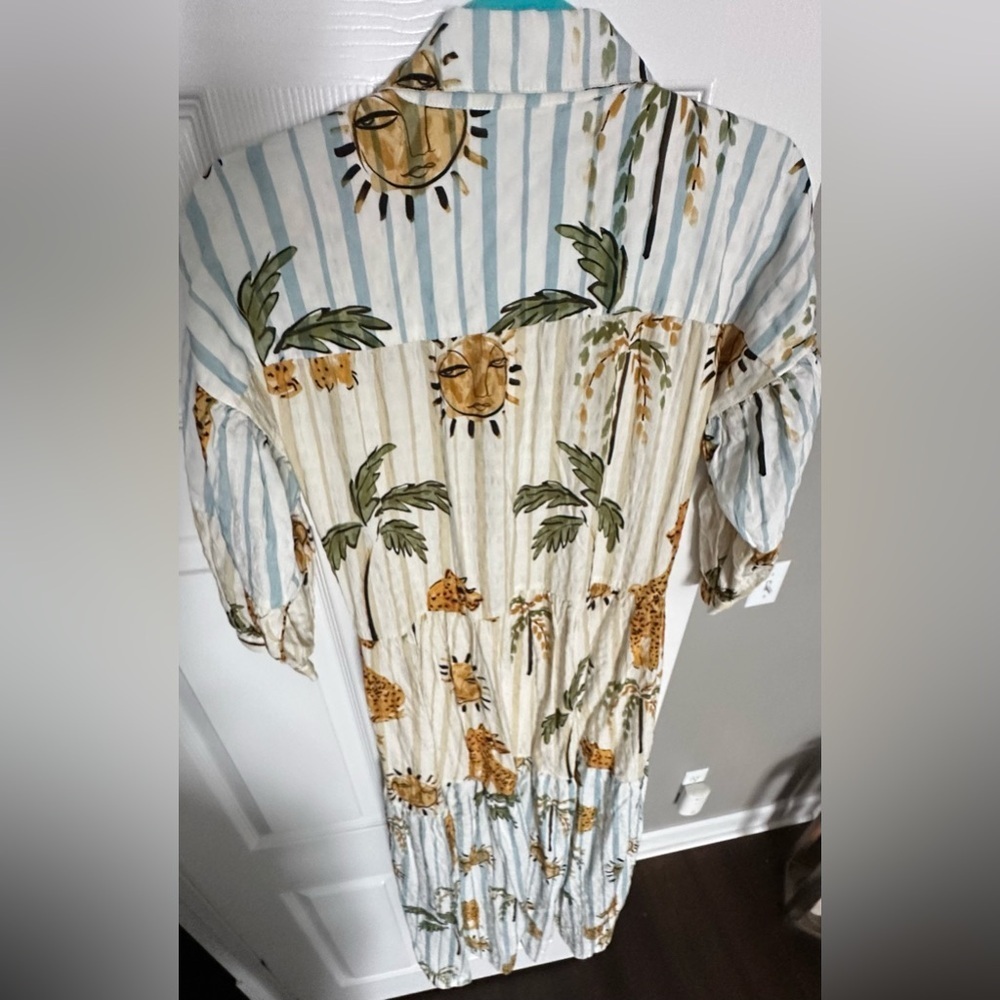 Anthropologie Carolita Artist Edition Tiered Shirt Dress NWT XS - Picture 11 of 12